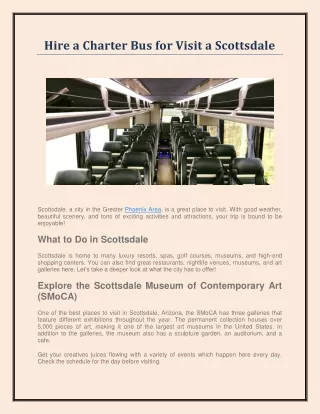 Hire a Charter Bus for Visit a Scottsdale
