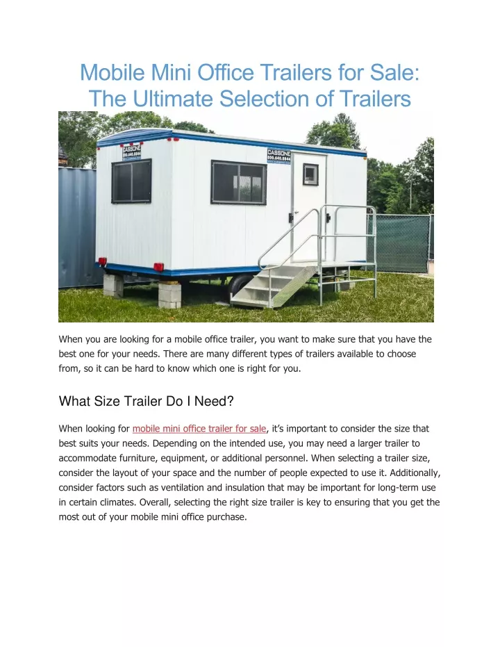 mobile mini office trailers for sale the ultimate