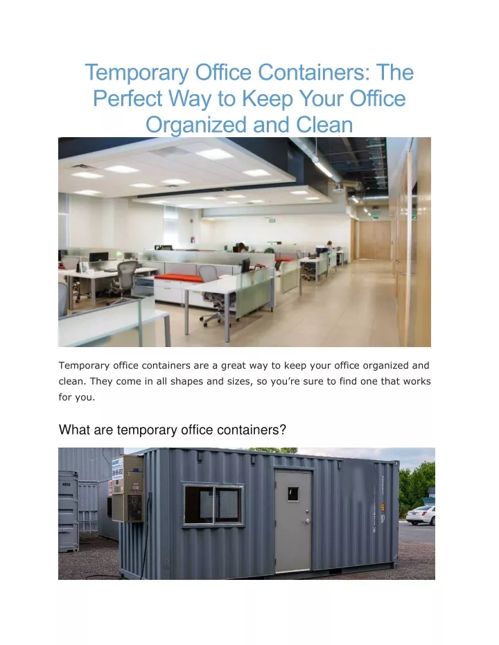 temporary office containers the perfect