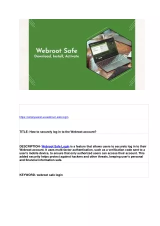 https simplyassist us webroot safe login