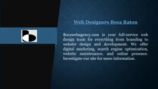 Web Designers Boca Raton | Bocawebagency.com