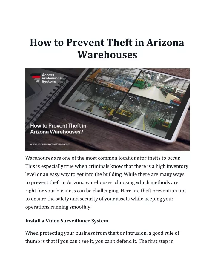 how to prevent theft in arizona warehouses