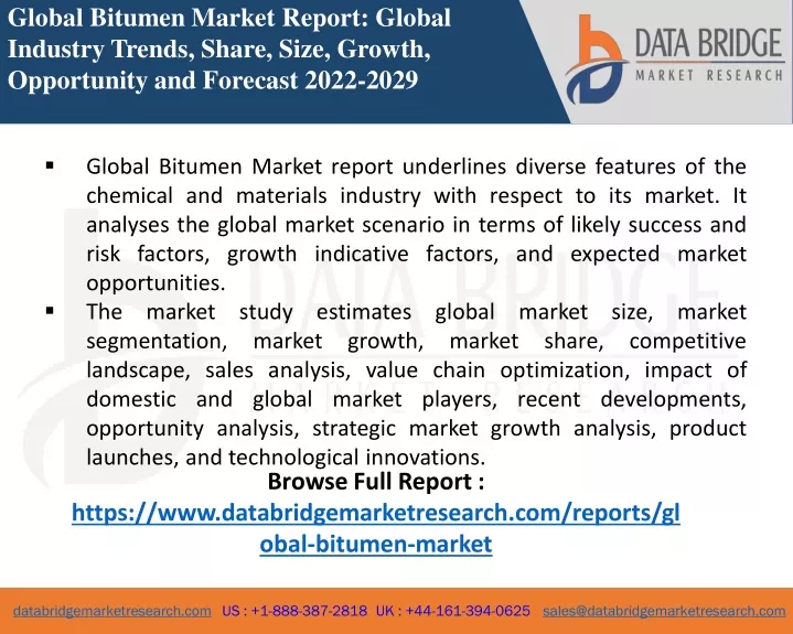 global bitumen market report global industry