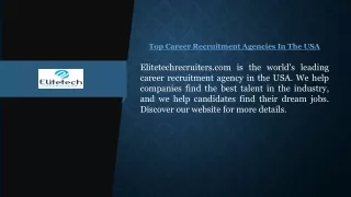 Top Career Recruitment Agencies In The USA