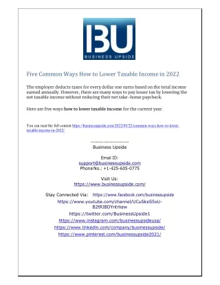 Five Common Ways How to Lower Taxable Income in 2022