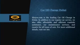car oil change dubai