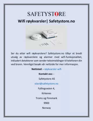 Wifi røykvarsler Safetystore.no