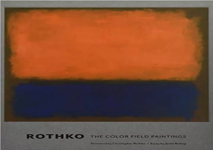 pdf book rothko the color field paintings full