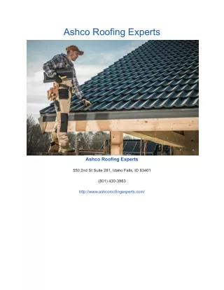 ashco roofing experts