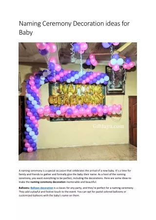Naming Ceremony Decoration ideas for Baby
