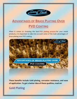 a dvantages of b rass p lating o ver pvd c oating