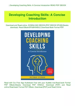 ^READ) Developing Coaching Skills A Concise Introduction READ PDF EBOOK