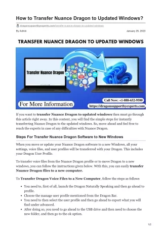 how to transfer nuance dragon to updated windows