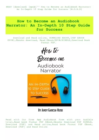 BEST [download] [epub]^^ How to Become an Audiobook Narrator An In-Depth 10 Step Guide for Success [