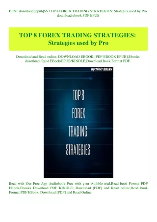 BEST download [epub]$$ TOP 8 FOREX TRADING STRATEGIES Strategies used by Pro download ebook PDF EPUB