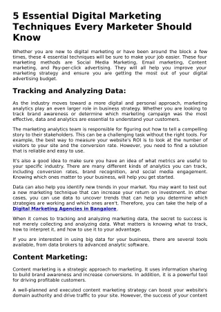 5 Essential Digital Marketing Techniques Every Marketer Should Know.