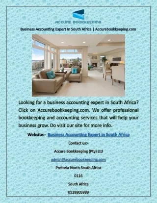 Business Accounting Expert In South Africa | Accurebookkeeping.com