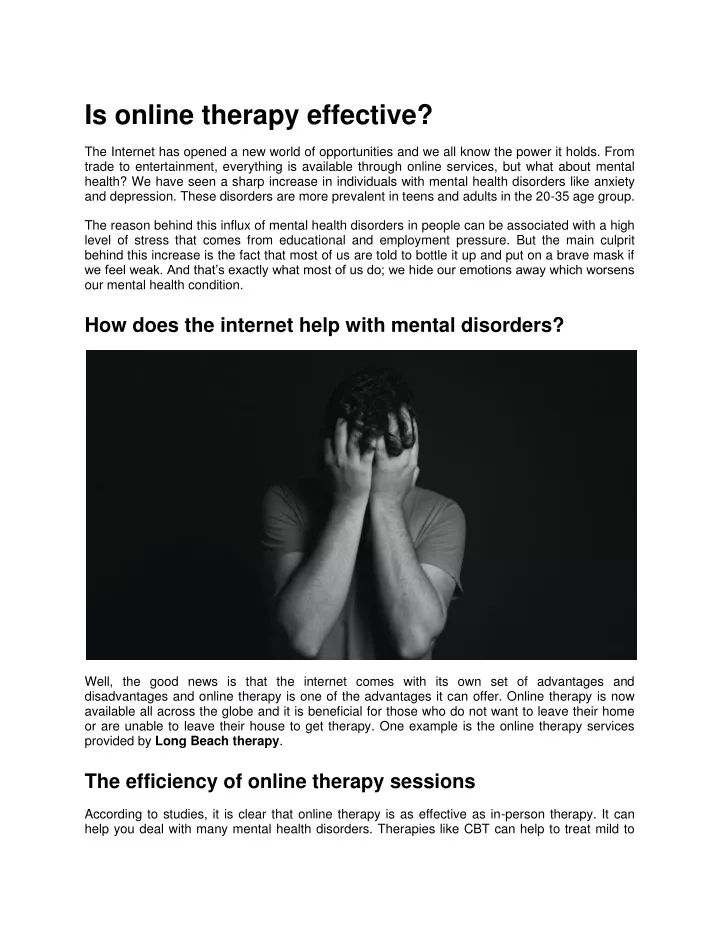 is online therapy effective