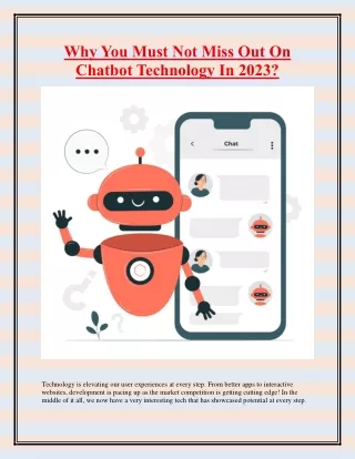 why you must not miss out on chatbot technology
