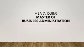MBA In Dubai