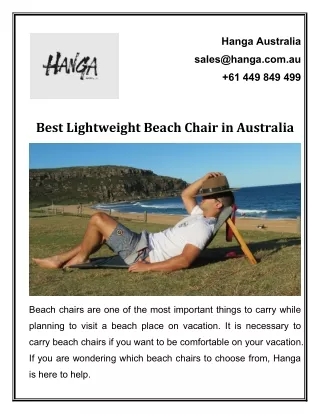 Best Lightweight Beach Chair in Australia