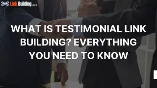 You Should Know About Testimonial Link Building