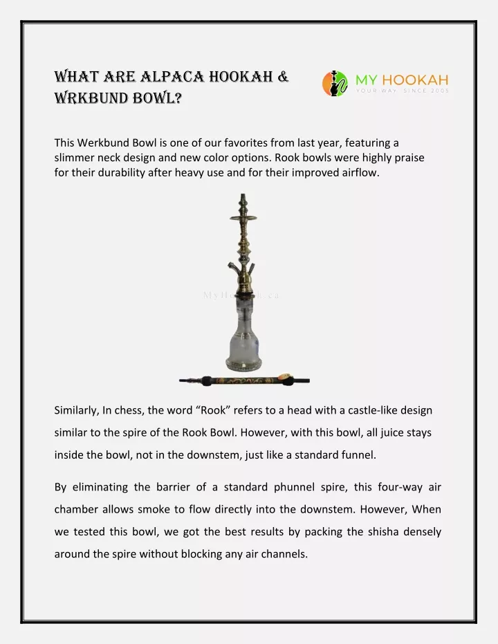 what are alpaca hookah wrkbund bowl