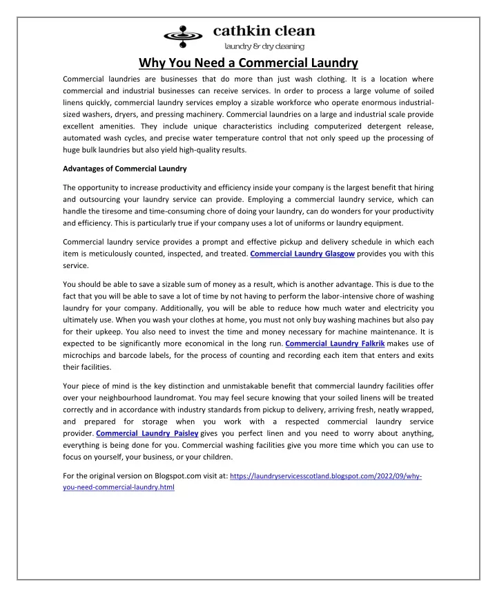 why you need a commercial laundry