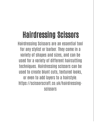 Hairdressing Scissors