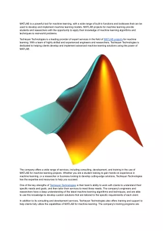 matlab is a powerful tool for machine learning