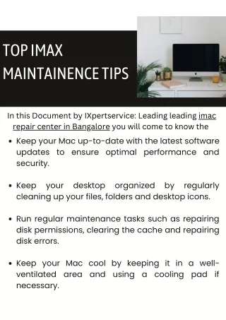 Top tips to maintain your iMac by IXpertservice