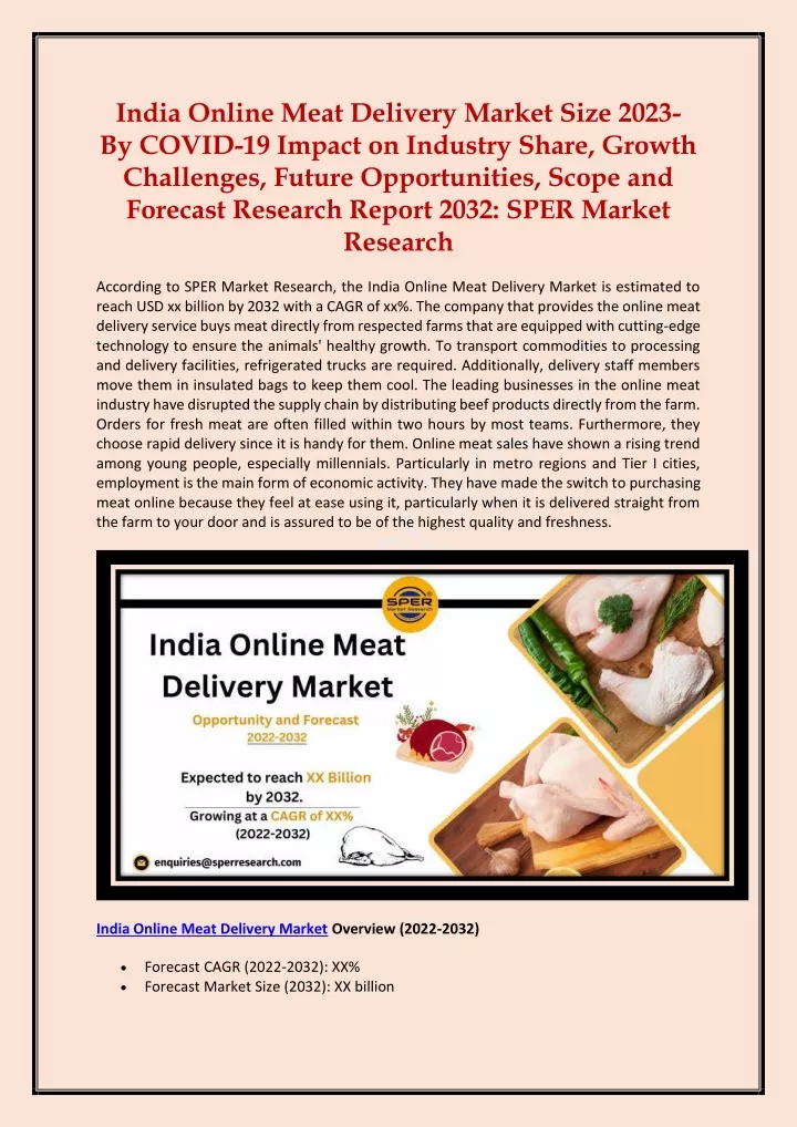 india online meat delivery market size 2023