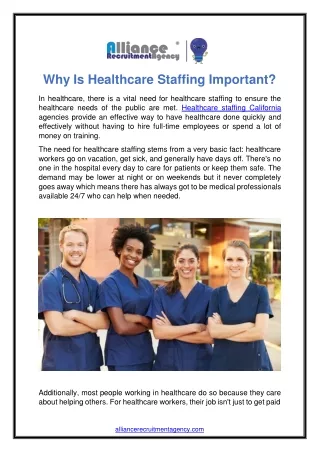 Why Is Healthcare Staffing Important