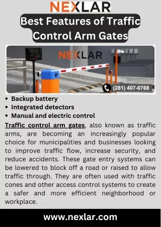 Best Features of Traffic Control Arm Gates