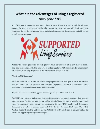 What are the advantages of using a registered NDIS provider