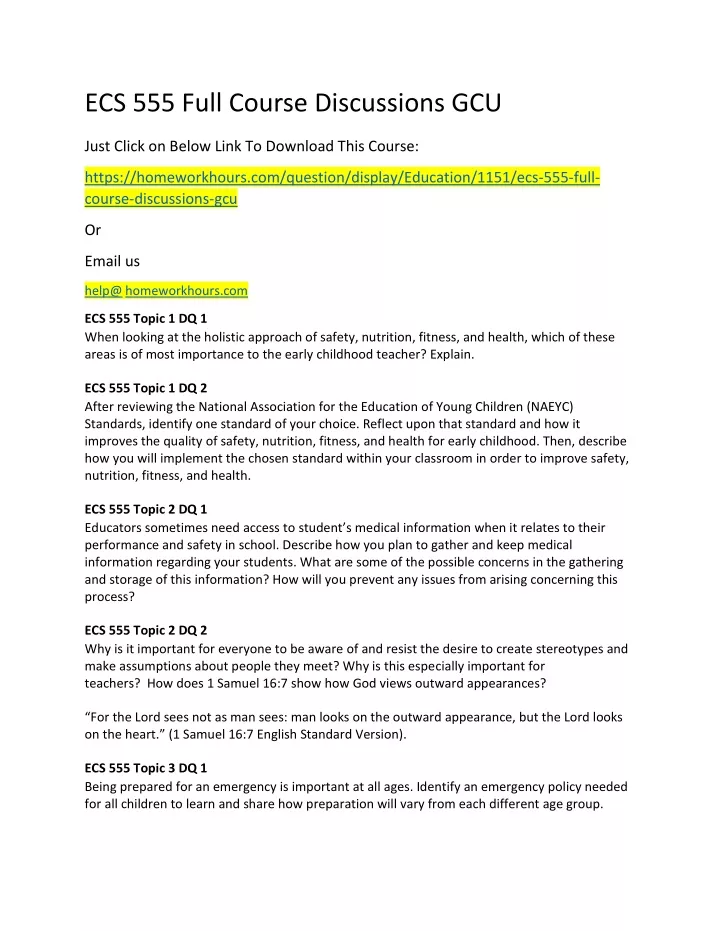 ecs 555 full course discussions gcu