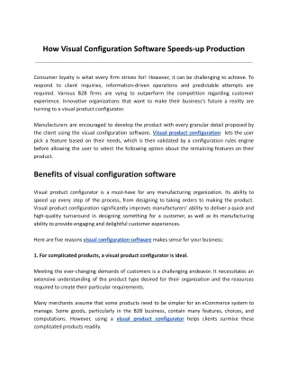 how visual configuration software speeds