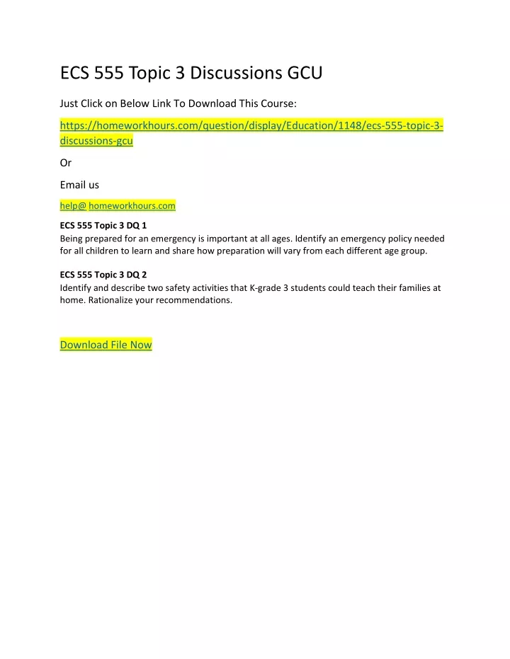 ecs 555 topic 3 discussions gcu