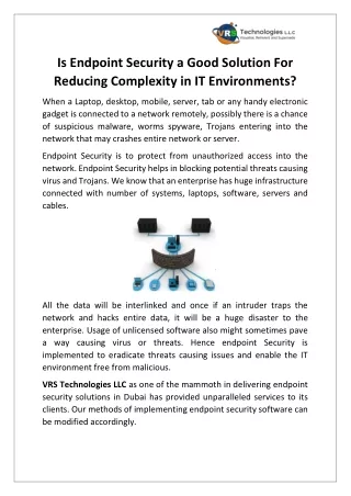 is endpoint security a good solution for reducing
