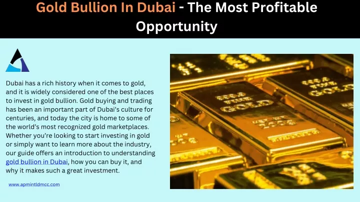 gold bullion in dubai the most profitable