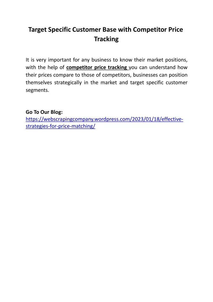target specific customer base with competitor