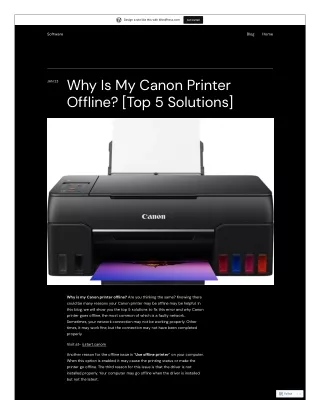 Why Is My Canon Printer Offline?