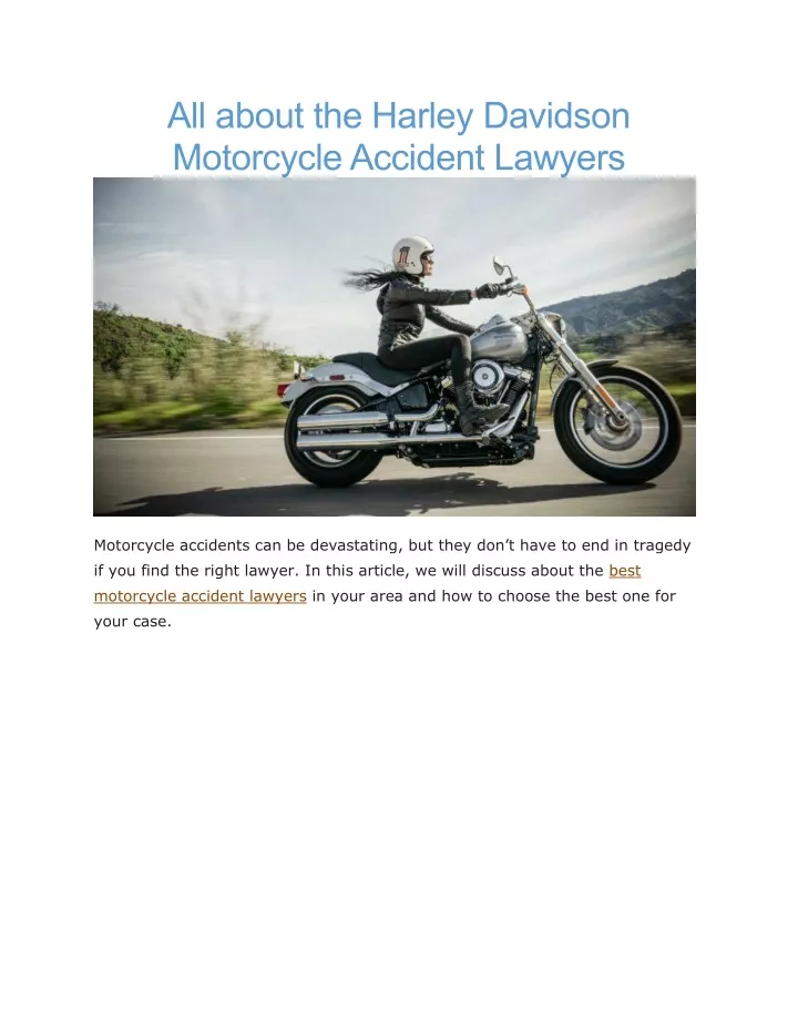 all about the harley davidson motorcycle accident