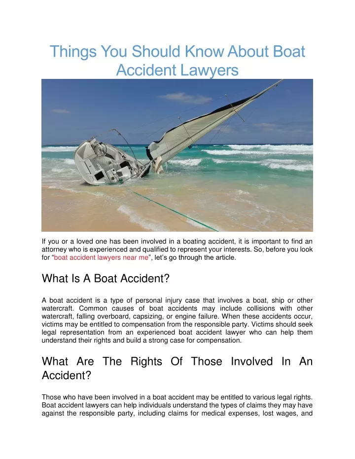 things you should know about boat accident lawyers