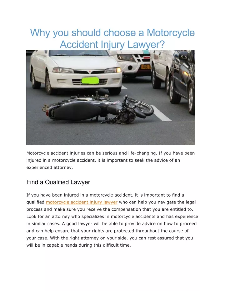 why you should choose a motorcycle accident