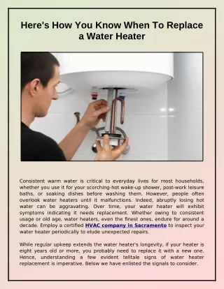 here s how you know when to replace a water heater