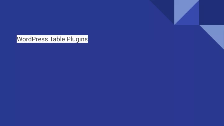 wordpress table plugins