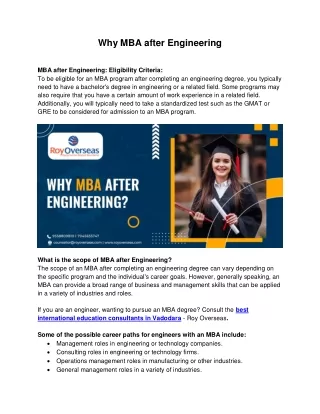 why mba after engineering
