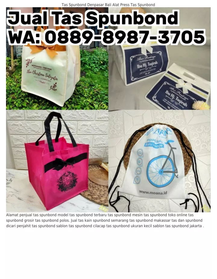 tas spunbond denpasar bali alat press tas spunbond