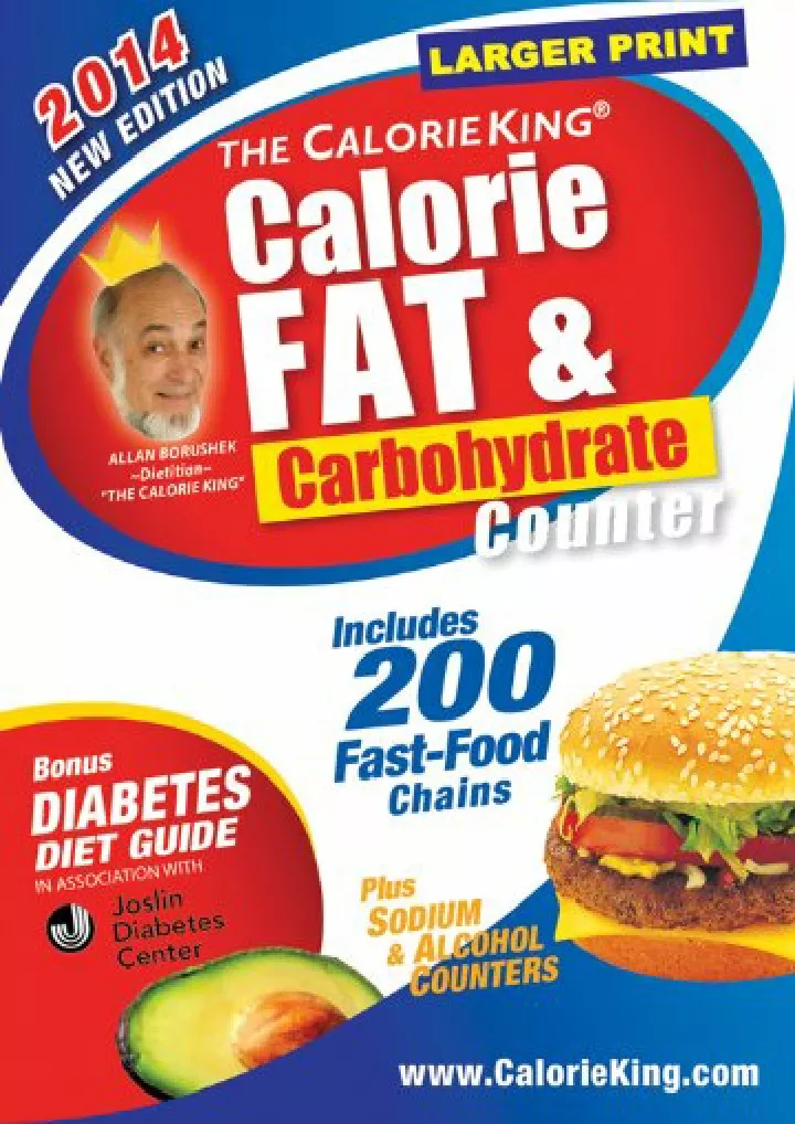 PPT D!ownload book (pdF) The Calorie King Calorie, Fat & Carbohydrate